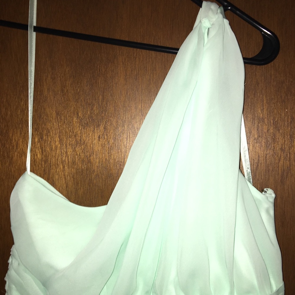 Mint Green One Shoulder Formal Dress